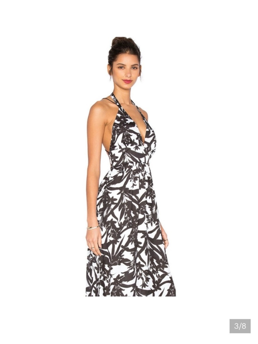 BB Dakota Black and White Floral Maxi Dress
